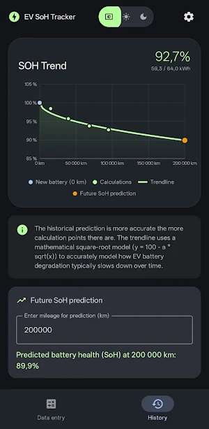 EV SoH Tracker Screenshot 2