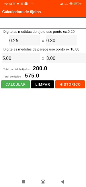 calcular tijolo Screenshot 0