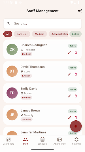 Elderly Care Staff Hub Screenshot 1