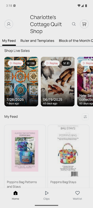 Charlotte's Cottage Quilt Shop Screenshot 1