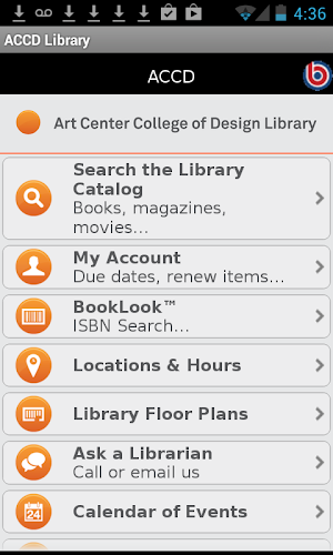 ArtCenter Library Mobile Screenshot 0