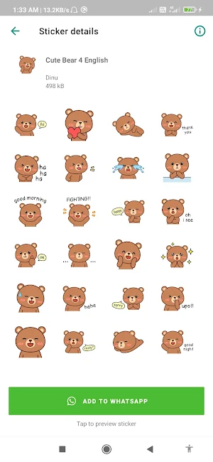 Cute Bear Stickers WhatsApp Screenshot 3