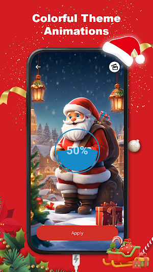 Santa Xmas Battery Wallpaper Screenshot 2