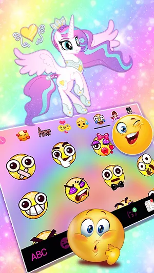 Unicorn Rainbow Keyboard Background Screenshot 3