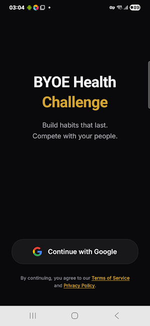BYOE Health Challenge Screenshot 2
