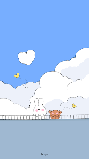 카카오톡 테마 - 바니 솜사탕 구름 Screenshot 0