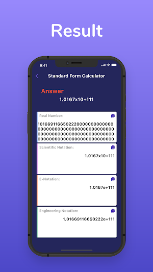 Standard Form Calculator Screenshot 2