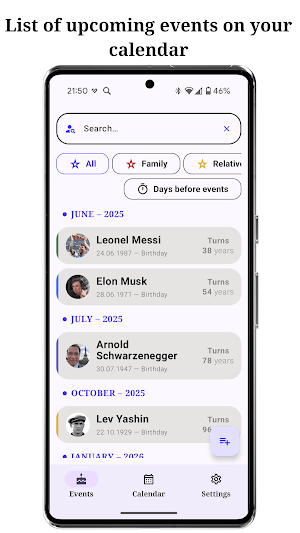 Birthday Reminder & Calendar Screenshot 0