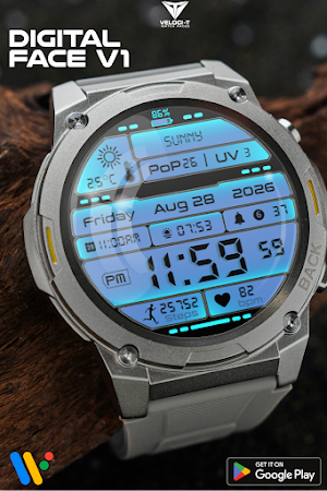 Digital Face V1 Watch Face Screenshot 0