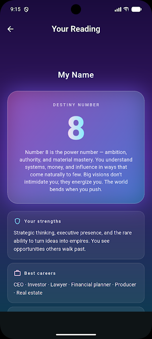 Name Analysis - Numerology Screenshot 1