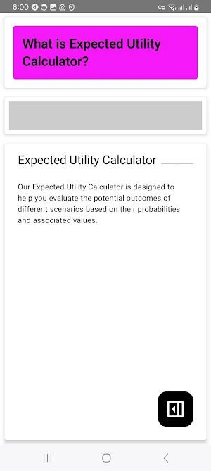 Expected Utility Calculator Screenshot 1