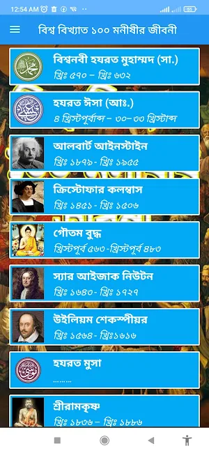 বিশ্ব বিখ্যাত ১০০ মনীষীর জীবনী Screenshot 1