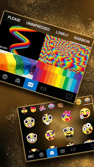 Gold Butterfly Keyboard Background Screenshot 3