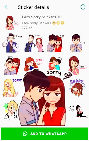 Sorry Stickers for WhatsApp WAStickerApps Screenshot 2