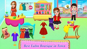 Pretend Fashion Tailor Boutique: Dressmaker Game Screenshot 0