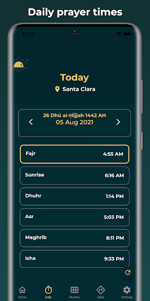 Everyday Muslim : Islam, Prayers, Qibla,Quran,Duas Screenshot 1