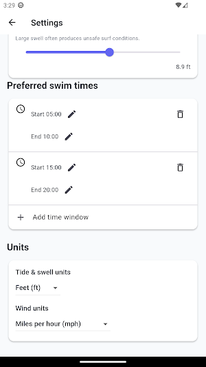 SwimWindow Swimming Planner Screenshot 3