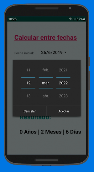 Calcular tiempo entre fechas Screenshot 1