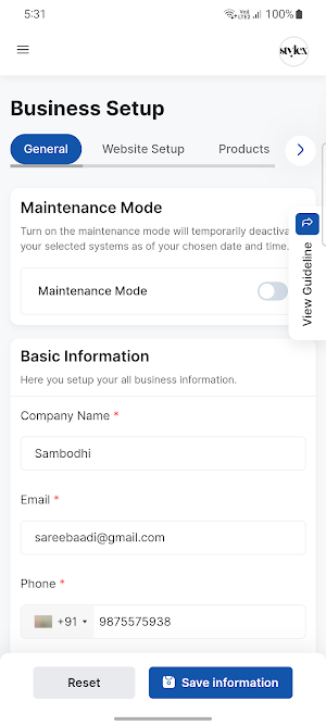 StyleX Admin Screenshot 2