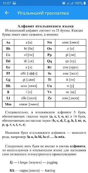 Итальянская грамматика на русском языке Screenshot 2