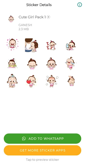 Animated Cute Girl Stickers WA Screenshot 1