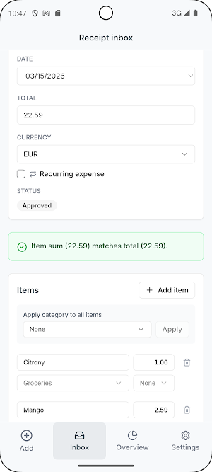 Spendary – Receipt Scanner Screenshot 3