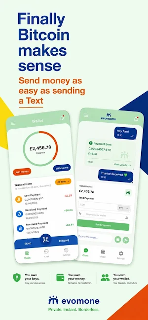 EvoMone: Bitcoin & Messenger Screenshot 0