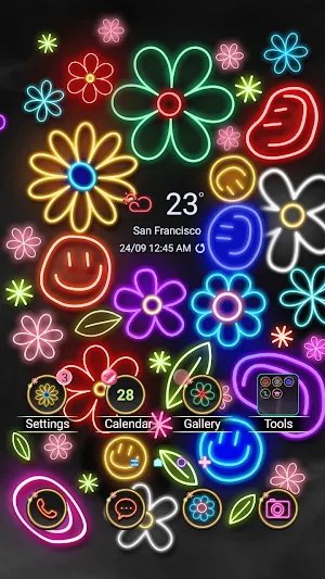 Neon Colorful Happy- Wallpaper Screenshot 0
