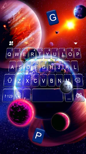 Solar Space Parallax Keyboard Background Screenshot 2