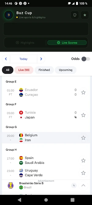 Buz Cup Football & Live Score Screenshot 1