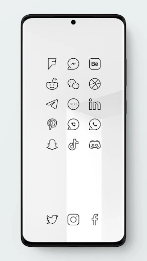 Caelus Black Icon Pack - Black Linear Icons Screenshot 3