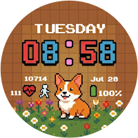 Dog Digital Watch Face: Pixel