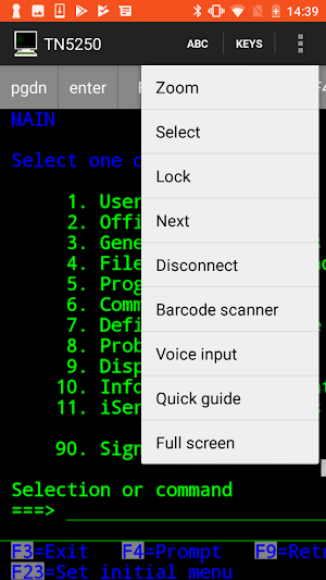 Mocha TN5250 Screenshot 2