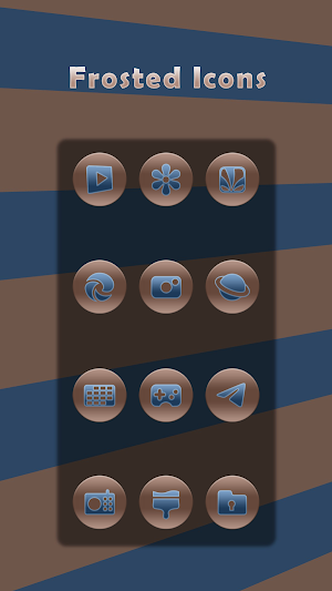 Frosted Blue On Bronze Icons Screenshot 2