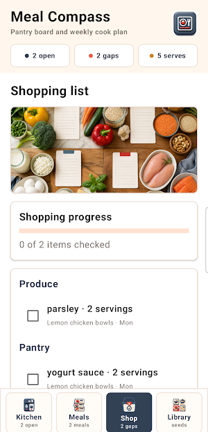 Meal Compass Screenshot 1