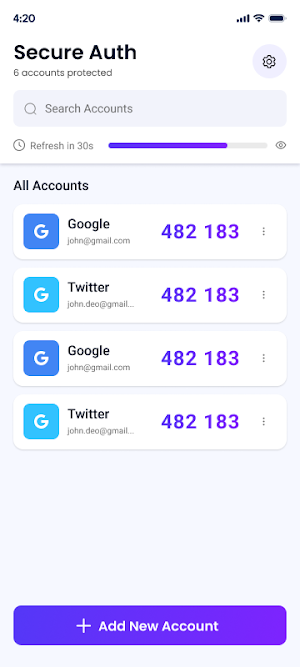 SecureAuth 2FA Authenticator Screenshot 1