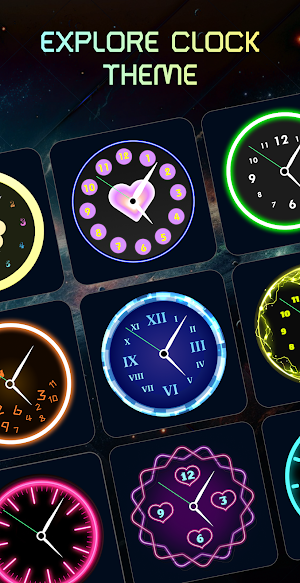Neon Clock Digital Wallpaper Screenshot 1