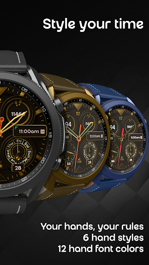 YSR01 Golden Analog Watch Face Screenshot 3