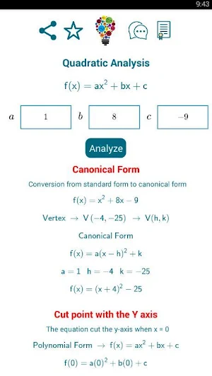 Quadratic Analysis Screenshot 3