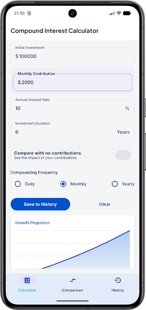 Compound Interest Calculator Screenshot 0