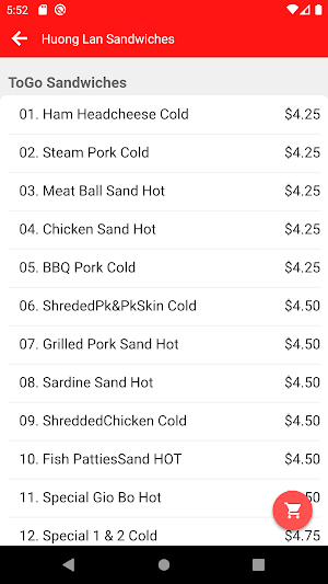 Huong Lan Sandwiches Screenshot 2