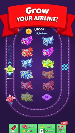 Merge Planes Neon Game Idle Screenshot 2