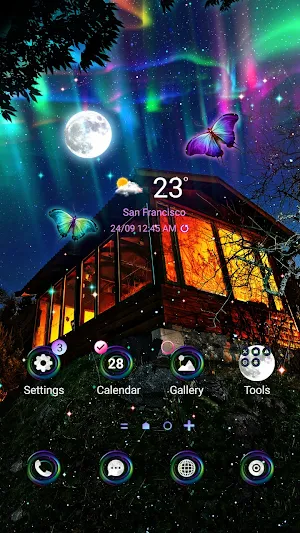 Starry Night Aurora- Wallpaper Screenshot 0