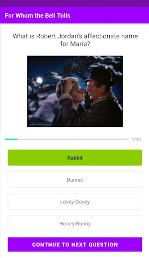 "For Whom the Bell Tolls" Quiz Screenshot 1