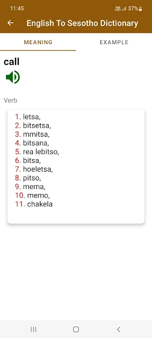 English To Sesotho Dictionary Screenshot 3