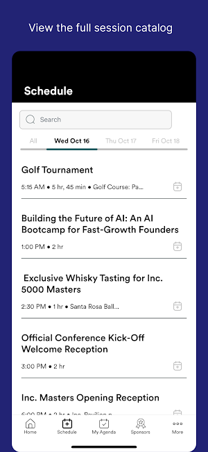 Inc. Events Screenshot 1
