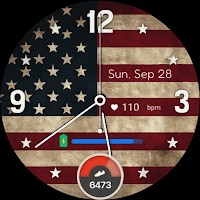 Analog US Flag Watch Face