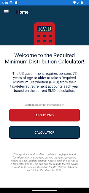 RMD Calculator Screenshot 0