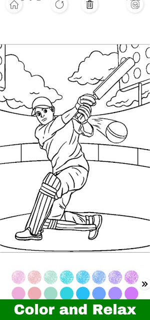 Cricket Sports Coloring Book Screenshot 3