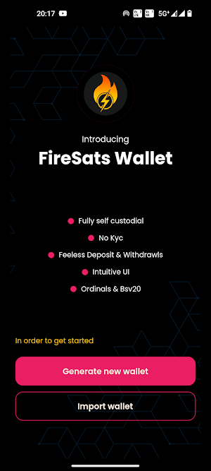FireSat : BSV web3 wallet Screenshot 0
